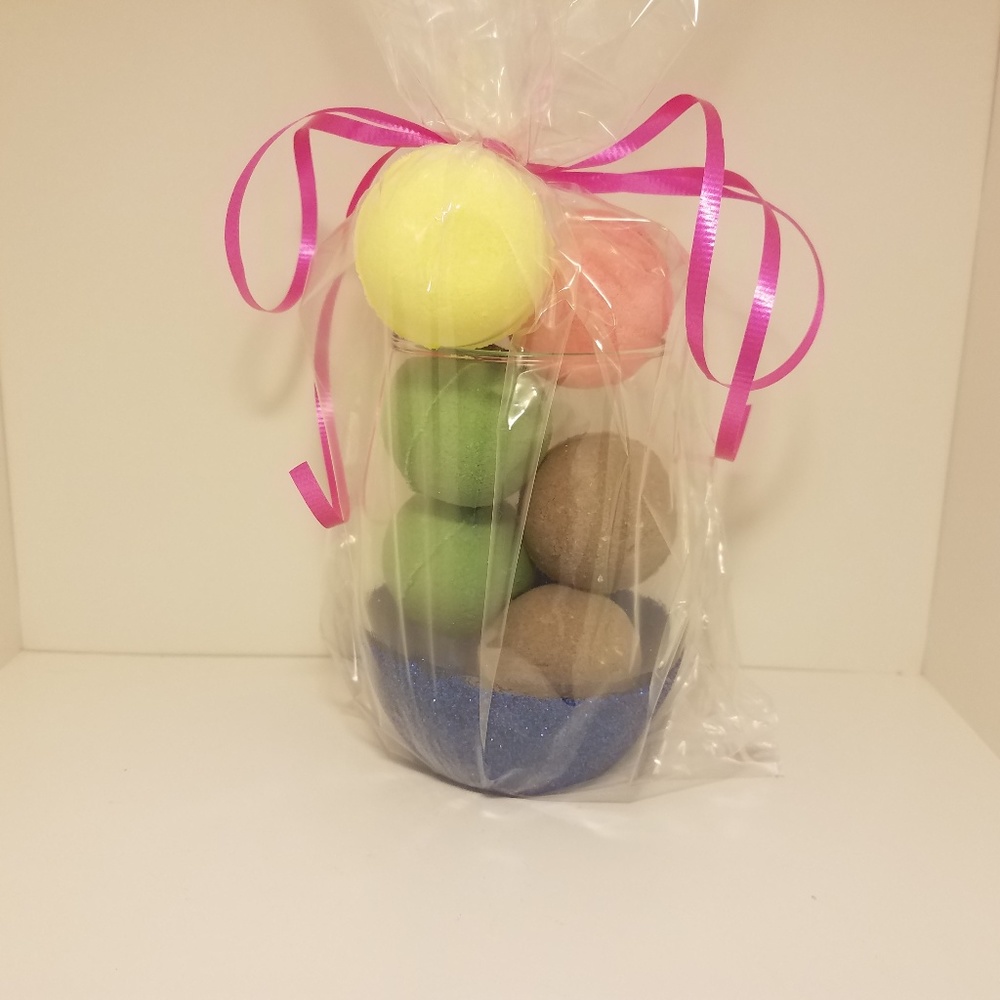Dark Blue Glitter Bath Bomb Gift Cup